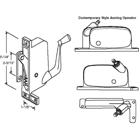 Strybuc Awning Operator White 41-4259PRW D